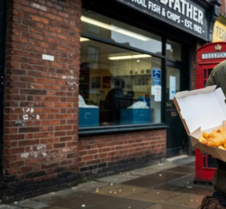 Customer enjoying a takeaway meal