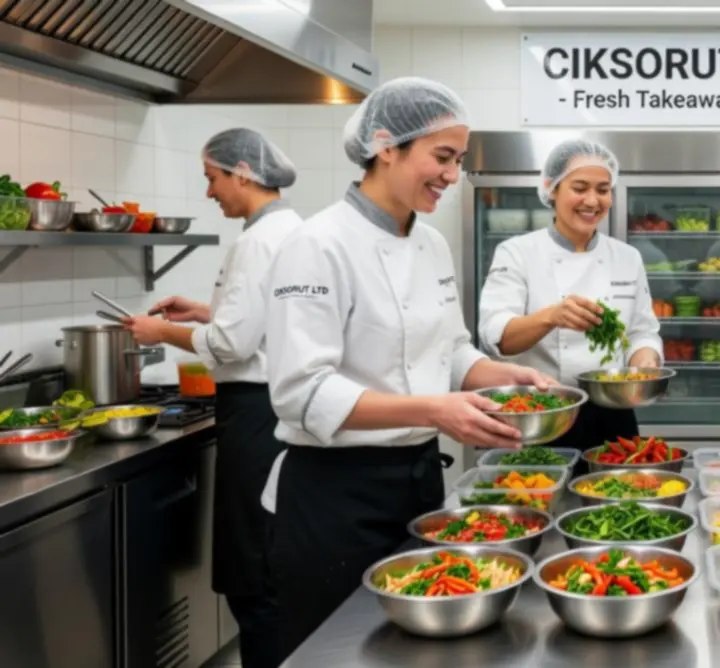CIKSORUT LTD food team preparing takeaway orders in the kitchen