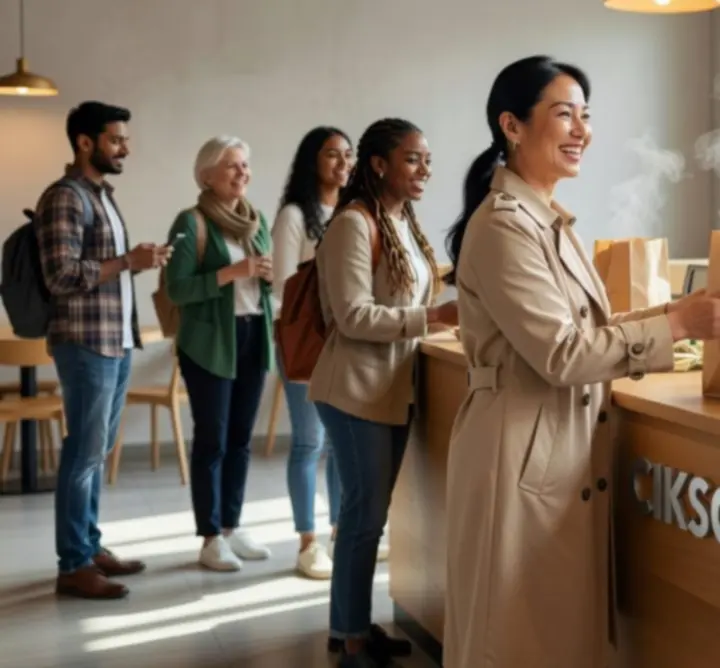 Happy customers being served at the CIKSORUT LTD counter