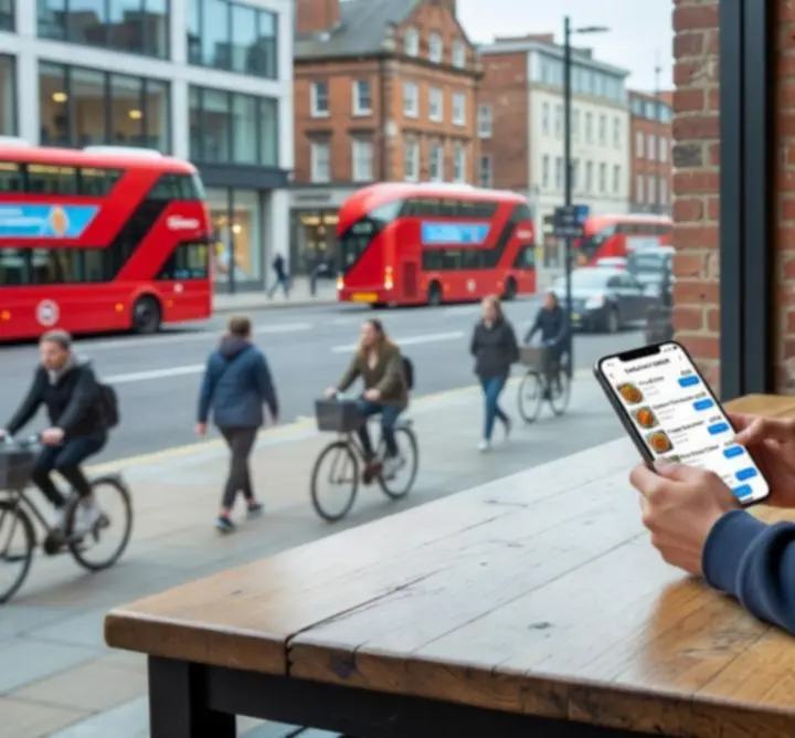 Customer placing a takeaway order on a mobile phone