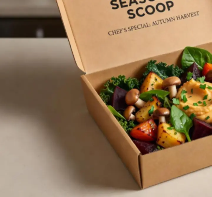 Seasonal special takeaway dish prepared with fresh local ingredients